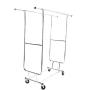 Cypressshop Heavy Duty Double Rail Bar Adjustable Rolling Cloth Garment Rack Hanger Steel Durable Trolley Clothing Hanging Rack Collapsible Clothes Dryer Indoor Outdoor Home Furniture