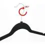 KIPB 20pcs Non-Slip Flocked Velvet Huggable Hangers Clothes Hangers Shirts Sweaters Dress Hanger Hook Drying Rack (Black)
