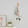 LOHO Natural Wood Coat Rack Wall Mounted 4 Hooks Hat Clothes Scarves Rack Door Entryway Hanger Hall Tree (Wood, Beech)