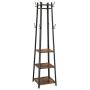 VASAGLE Industrial Coat Rack, Coat Stand with 3 Shelves, Hall Trees Free Standing with Hooks and Clothes Rail, Metal Frame ULCR80X