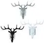 NUOBESTY Antler Iron Wall Hook 3Pcs, 3D Metal Clothes Hanger Christmas Room Decor Stereoscopic Deer Head Door Coat Rack Hat Cap Holder Organizer for Home Bathroom - White NUOBESTY Antler Iron Wall Hook 3Pcs, 3D Metal Clothes Hanger Christmas Room Decor Stereoscopic Deer Head Door Coat Rack Hat Cap Holder Organizer for Home Bathroom - White