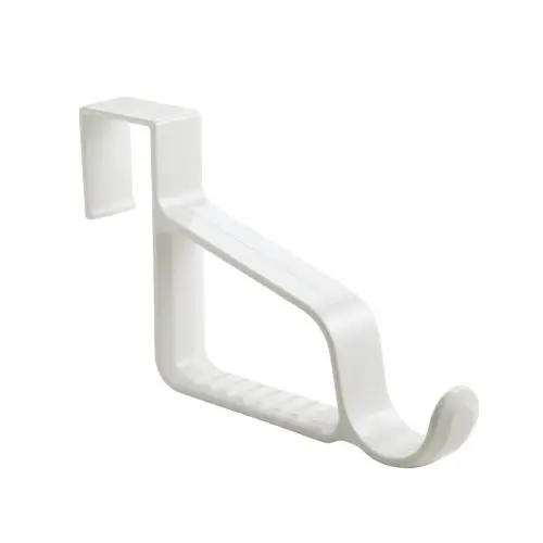 iDesign Over the Door Valet Hook for Coats, Hats, Robes, Towels - 1 Hook with Slots for Clothes Hangers, White