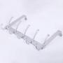 WEBI Over The Door Hook Door Hanger Hook Rack with 5 Tri Hooks for Hanging Coats, Over The Door Towel Rack Towel Hanger Door Coat Hanger Over Door Coat Rack for Bathroom,Behind Back of Door,Silver