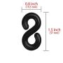 50 Feet Black Plastic Chain - Plastic Safety Barrier Chain for Crowd Control, Parking Barrier and Delineator Post with Base - Safety Security Chain with 6 Carabiner D Rings, 8 S-Hooks, and Zip Ties