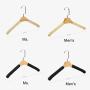 Flat Hook Solid Wood Sponge Non-Slip Hanger Home No Trace Clothes Hanging Pants Clip Clothing Store Hangers 10 Pack FANJIANI (Color : Black, Size : Women)