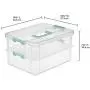 Sterilite 14228604 Stack & Carry 2 Layer Handle Box, Clear Base with Colored Handle and Latches, 4-Pack Sterilite 14228604 Stack & Carry 2 Layer Handle Box, Clear Base with Colored Handle and Latches, 4-Pack