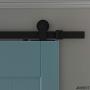 JUBEST Black Steel Sliding Barn Door Hardware Kit 6.6ft, for 36" Wide Door Panel Wood Single Door(T Style Hanger)