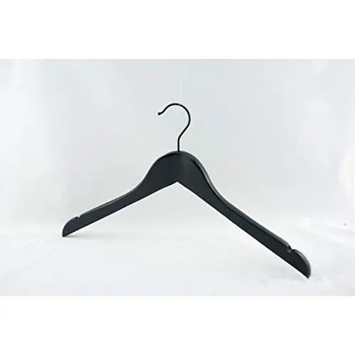 Xyijia Luxury Black Wooden Hanger for Clothes Blouse Shirts, 44cm Length (10 Pieces/Lot)