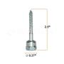 Sammys 8008957-25 Vertical Rod Anchor Super Screw with 3/8 in. Threaded Rod Fitting, 1/4 x 2 Screw, for Wood (Pkg.=25)