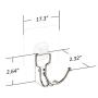 GUNMIN No-Drilling Large Double Hook for Hanging Towel, Coat, Bathroom&Kitchen - Adhesive Wall Mount Hanger, Stainless Steel, 4 Pack (D-3001A)