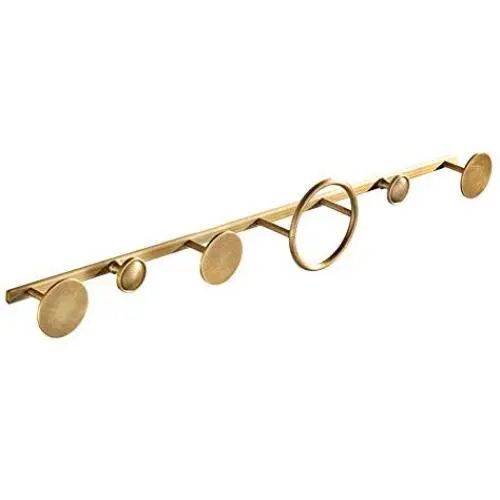 MEIDUO Nordic Wall-Mounted Coat Rack, Solid Copper, Doorway/Bedroom Clothes Hanger with 6 Round Hooks, Space Saving, Easy Assembly, 60cm MEIDUO Nordic Wall-Mounted Coat Rack, Solid Copper, Doorway/Bedroom Clothes Hanger with 6 Round Hooks, Space Saving, Easy Assembly, 60cm