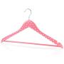 HANGERWORLD 10 Pink Polka Dot 17.7inch Wooden Notched Coat Clothes Garment Pants Bar Hangers
