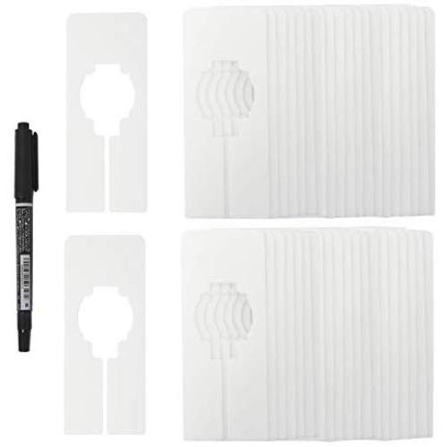 Homend 50 Pack White Clothing Rack Size Dividers Rectangular Hangers Dividers with 1 Piece Marker Pen for Home or Cloth Store Homend 50 Pack White Clothing Rack Size Dividers Rectangular Hangers Dividers with 1 Piece Marker Pen for Home or Cloth Store