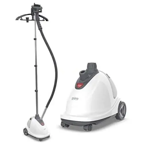 Pure Enrichment PureSteam XL Standing Steamer with Garment Hanger - Heats in 45 Seconds with 0.5-Gallon Water Tank for 1 Hour Continuous Steaming - Includes Fabric Brush and Easy-roll Wheels Pure Enrichment PureSteam XL Standing Steamer with Garment Hanger - Heats in 45 Seconds with 0.5-Gallon Water Tank for 1 Hour Continuous Steaming - Includes Fabric Brush and Easy-roll Wheels