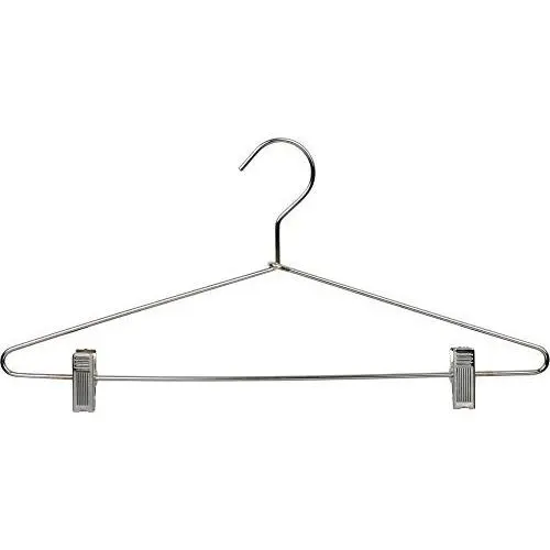 The Great American Hanger Company Slim Metal Combo Hanger w/Adjustable Cushion Clips, Boxes of 25 Thin and Strong Chrome Top Hangers for Dress Shirt or Pants The Great American Hanger Company Slim Metal Combo Hanger w/Adjustable Cushion Clips, Boxes of 25 Thin and Strong Chrome Top Hangers for Dress Shirt or Pants