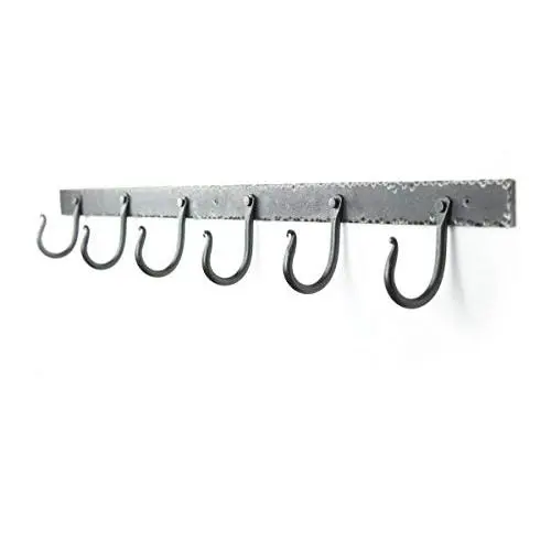 Coat Rack - Black Dog Ironworks | 36" Decorative coat hanger, Hand Forged Iron Coat Hooks | Add character to any rustic interior decor | Classic Style, Six Hooks Coat Rack - Black Dog Ironworks | 36" Decorative coat hanger, Hand Forged Iron Coat Hooks | Add character to any rustic interior decor | Classic Style, Six Hooks