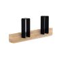 Designer Coat Rack, 4 Hooks Wall Mounted Hanger - Solid Premium Oak Wood, Unique Design by Universo Positivo, The Merlin Model (Black, Small 11/2/4.3")