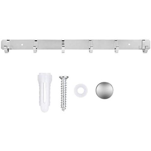Wall Hook Aluminum Alloy Wall Mount Coat Hook Rack for Hanging Clothes Coat Hat Towels Hanger Home Bathroom Kitchen Household Hardware (6 Hooks)