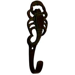 Purpledip Brass Wall Hook Sting Operation: Vintage Design Coat Clothes Hanger (11730)