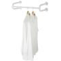 MyGift 24-Inch White Metal Wall-Mounted Garment Hanging Bar