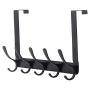 SKOLOO Over The Door Hook Rack, 5 Door Hanger Hooks for Clothes Towels Coat, Over The Door Coat Rack (Black) SKOLOO Over The Door Hook Rack, 5 Door Hanger Hooks for Clothes Towels Coat, Over The Door Coat Rack (Black)