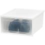 IRIS USA NSSB-W Front Entry Stacking Shoe Box, Wide, White, 6 Pack