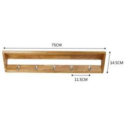 Coat Rack, Clothes Hanger Coat Hook Living Room Bedroom Wall Hanging Rack Wall Hanger Clothes Hook Behind The Door Wood 4814.5cm Easy to Install (Size : 7514.5cm)