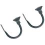 Flameer 1 Pair U-Shape Window Curtain Holdbacks Window Decorative Hook Draperies Clothes Hanger - Square_Black