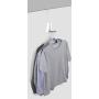 Umbra, White, Nickel Flip Valet Wall Mounted or Over-The-Door Modern, Sleek, Space-Saving Hook, Holds Multiple Hangers for Organizing Clothes
