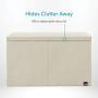 Toy Chest - 2 Bin Collapsible Storage Organizer with Lid for Kids Playroom | Boxes Stores Stuffed Animals, Linen, Groceries and More | The Oxford Collection, Beige