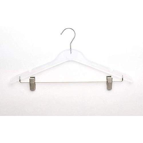 Slim Plastic Hangers with Clips- Pants Hangers, Skirt Hangers, Coat Hangers- Heavy Duty Clothing Hangers, Suit Hangers- Non Slip, Slim and Space Saving Hangers for Clothes (Smokey Clear, 100) Slim Plastic Hangers with Clips- Pants Hangers, Skirt Hangers, Coat Hangers- Heavy Duty Clothing Hangers, Suit Hangers- Non Slip, Slim and Space Saving Hangers for Clothes (Smokey Clear, 100)