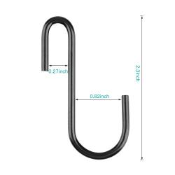 Demaxiya 36 Pack Heavy Duty S Hooks, Black S Shaped Hooks for Kitchen, Bathroom, Bedroom, and Office, Metal Steel Hanging Hangers Hooks for Kitchenware Spoons, Pans, Pots and More