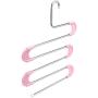 5pcs Random Color 5 Layer Stainless Steel S Shape Clothes Pants Hanger Closet Towel Storage Rack Shelf Hangers Multilayer Storage Cloth Hanger
