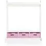 Guidecraft Dress Up Storage ? White: Dramatic Play Costume Rack with Mirror and Tray for Toddlers - Kids Armoire, Dresser with Fabric Storage Bins