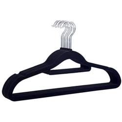 10pcs Random Color Non-Slip Velvet Hangers - Suit Hanger Ultra Thin Space Saving 360 Degree Swivel Hook Clothes Hanger