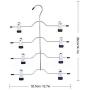 5pcs 4 Layers Stainless Steel Multifunctional Clothes Hangers Pants Storage Hangers Cloth Rack Multilayer Home Storage Cloth Hanger