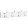 SONGMICS Wooden Wall-Mount Coat Rack with 4 Metal Hooks, 16 Inch Coat Hook Rail for Hallway Bathroom Closet Room, White ULHR23WT SONGMICS Wooden Wall-Mount Coat Rack with 4 Metal Hooks, 16 Inch Coat Hook Rail for Hallway Bathroom Closet Room, White ULHR23WT