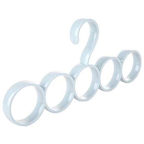 Romote 5 Hooks Scarf Hanger Tie Belt Hanger Multifunctional Clothes Hanger Round Storage Rack Plain Color Hanger for Closet (Blue)
