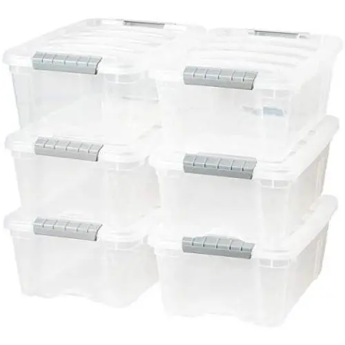 Giantex 6-Pack Storage Boxes Storage Tote Boxes W/Clear Lid 13 Quart / 12 Liter Each Liter Latch Stack Tubs Bins w/Clear Lid Latches Handles (6) Giantex 6-Pack Storage Boxes Storage Tote Boxes W/Clear Lid 13 Quart / 12 Liter Each Liter Latch Stack Tubs Bins w/Clear Lid Latches Handles (6)