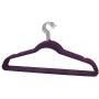 BriaUSA Velvet Suit Clothes Hangers Multipurpose Slim with Notched Shoulders & Swivel Chrome Hooks ? Purple ? Set of 10