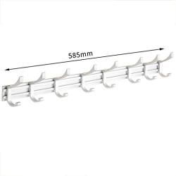 Hook Rail/Coat Rack Adjustable Wall Hooks Towel Hooks Stainless Steel Chrome Wall Mount Door Coat Hooks Clothes Hanger Rack Jacket Pegs For Bathroom Living Room Kitchen For Easy Installation , 8 hooks