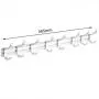 Hook Rail/Coat Rack Adjustable Wall Hooks Towel Hooks Stainless Steel Chrome Wall Mount Door Coat Hooks Clothes Hanger Rack Jacket Pegs For Bathroom Living Room Kitchen For Easy Installation , 8 hooks
