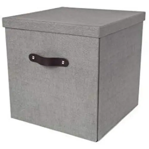 Bigso Texas Canvas Fiberboard Closet Cubby Storage Box, 12.2 x 12.4 x 12.4 in, Grey Bigso Texas Canvas Fiberboard Closet Cubby Storage Box, 12.2 x 12.4 x 12.4 in, Grey