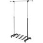 Whitmor Deluxe Adjustable Garment Rack - Rolling Clothes Organizer - Black and Chrome