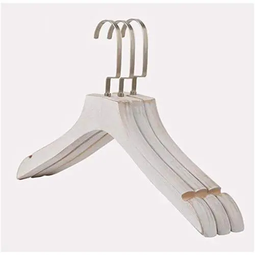 5Pcs Luxury White Antique Wide Shoulder Wooden Coats Clothes Hanger, Punk Sepia Style Thick Clothing Hangers Polished Finish 5Pcs Luxury White Antique Wide Shoulder Wooden Coats Clothes Hanger, Punk Sepia Style Thick Clothing Hangers Polished Finish
