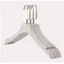 5Pcs Luxury White Antique Wide Shoulder Wooden Coats Clothes Hanger, Punk Sepia Style Thick Clothing Hangers Polished Finish 5Pcs Luxury White Antique Wide Shoulder Wooden Coats Clothes Hanger, Punk Sepia Style Thick Clothing Hangers Polished Finish