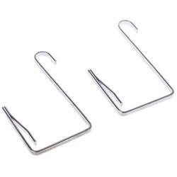 Simdoc 2pcs Over Door Hook Stainless Steel Door Hanger Kitchen Cabinet Clothes Hanger Organizer Holder