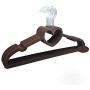 elegantstunning 10Pcs Loving Heart Flocking Clothes Hanger for Bedroom Storage Coffee