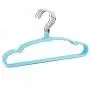 ZSLLO Metal Coat Hangers 20 Pack Surface dip Plastic Non-Slip Thickening grooved Wet and Dry Childrens Clothes Hanger Standard Hangers (Color : Blue)