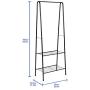 Homebi Garment Rack Metal Clothing Rack Coat Organizer Laundry Closet Storage Entrway Shelving Unit with Hanger and 2-Tier Durable Shelf for Shoes Clothes Storage in Black, 23.6”Wx13.19”Dx63”H Homebi Garment Rack Metal Clothing Rack Coat Organizer Laundry Closet Storage Entrway Shelving Unit with Hanger and 2-Tier Durable Shelf for Shoes Clothes Storage in Black, 23.6”Wx13.19”Dx63”H